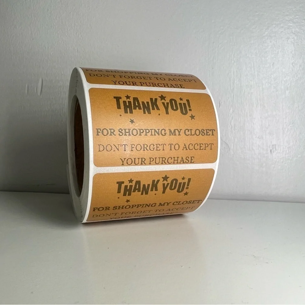Thank You for shopping my closet 2" Stickers labels (100 roll ) NWT - Picture 6 of 6